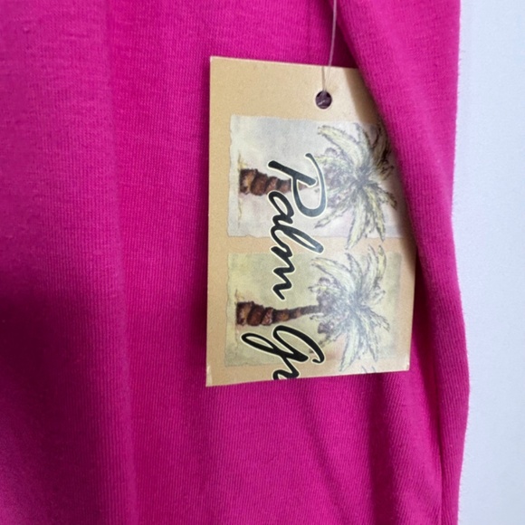 Palm Grove Womens PETITE Large T-Shirt Bright Pink Embroidered Pineapple Studs - Picture 4 of 7